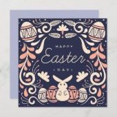 Invitation Pâques mignonnes (Devant / Derrière)
