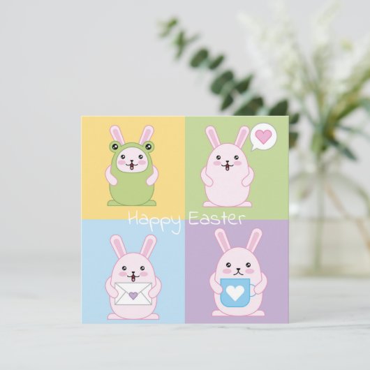 Invitation Pâques mignonnes (Debout devant)