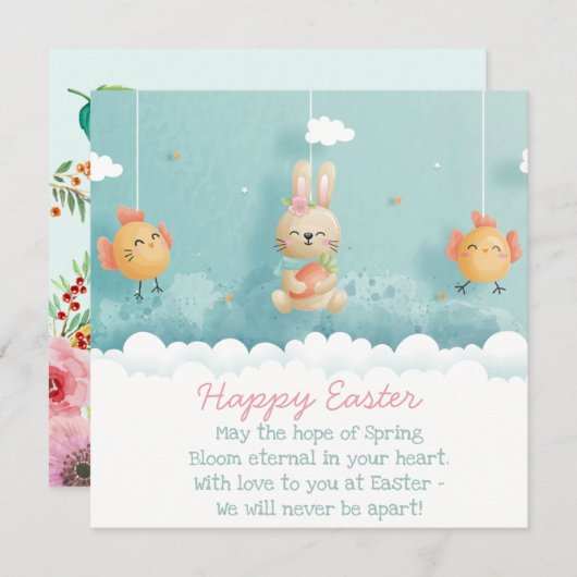 Invitation Pâques mignonnes (Devant / Derrière)