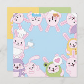 Invitation Pâques mignonnes (Devant / Derrière)