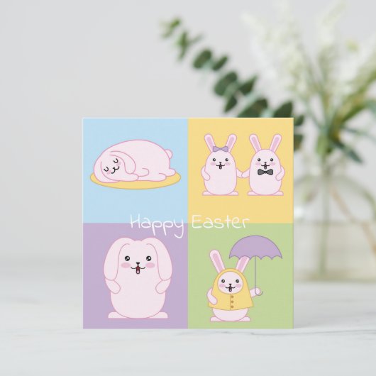 Invitation Pâques mignonnes (Debout devant)