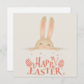 Invitation Pâques mignonnes (Devant / Derrière)