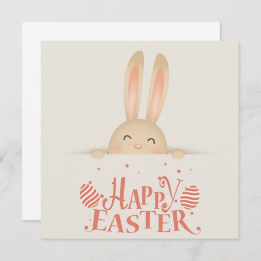 Invitation Pâques mignonnes (Devant / Derrière)