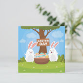 Invitation Pâques mignonnes (Debout devant)