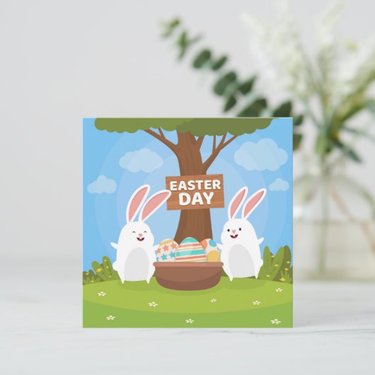 Invitation Pâques mignonnes (Debout devant)
