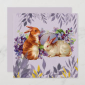 Invitation Pâques mignonnes (Devant / Derrière)