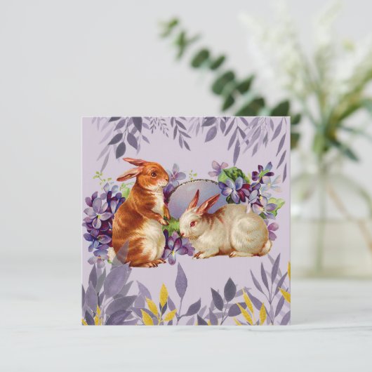 Invitation Pâques mignonnes (Debout devant)