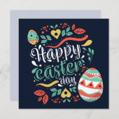 Invitation Pâques mignonnes (Devant / Derrière)