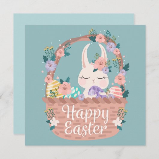 Invitation Pâques mignonnes (Devant / Derrière)