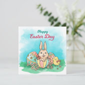 Invitation Pâques mignonnes (Debout devant)