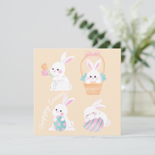 Invitation Pâques mignonnes (Debout devant)