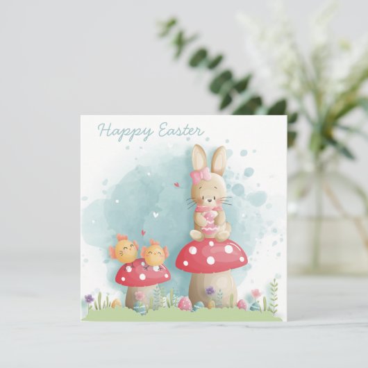 Invitation Pâques mignonnes (Debout devant)