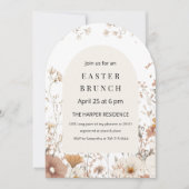 Invitation Pâques minimalistes Fleurs sauvages neutres (Devant)