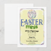 Invitation Pâques Minis Aquarelle Jaune Photographie Flyer (Devant / Derrière)