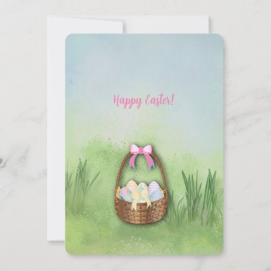 Invitation 🌷 Pâques Pâques Ariments Brunch & Oeuf Chasse Inv (Dos)