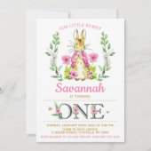 Invitation Pâques Peter Rabbit Bunny Girl Anniversaire Invita (Devant)