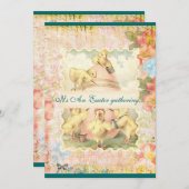 Invitation Pâques recueillant l'invitation (Devant / Derrière)