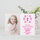 Invitation Pâques rose 2e anniversaire (Debout devant)