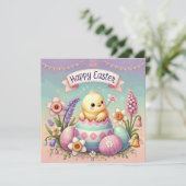 Invitation Pâques scintillantes (Debout devant)