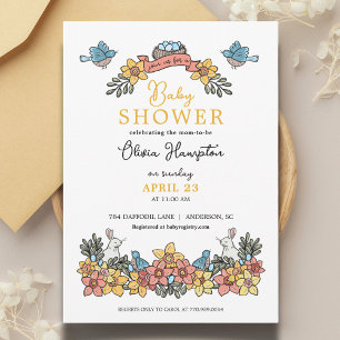 Invitation Pâques Thème Baby shower neutre pour les femmes