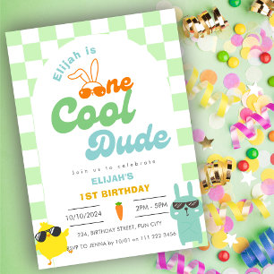 Invitation Pâques Un Cool Dude Boy 1er Anniversaire