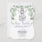 Invitation Pâques, un lapin est Un, 1er anniversaire (Devant)