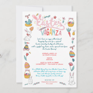 Invitation Pâques Vaganza Pascua Jardin Pique-nique Chasse au