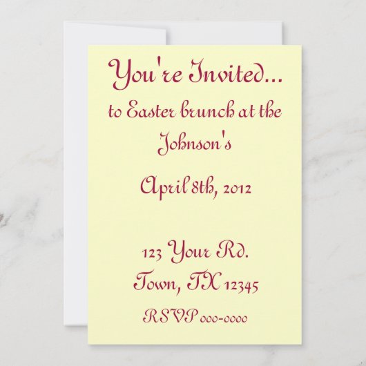 Invitation Pâques Vintages (Dos)