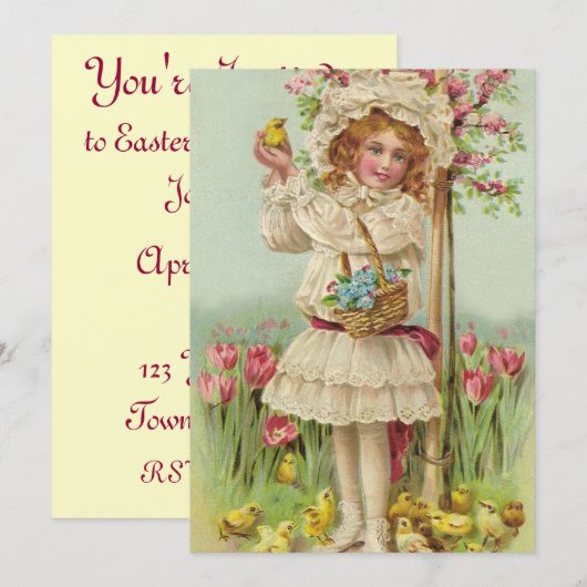 Invitation Pâques Vintages (Devant / Derrière)