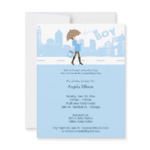 Paquet bleu d'invitation de baby shower de joie