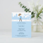 Invitation Paquet bleu d'invitation de baby shower de joie (Debout devant)