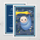 Invitation Paquet de cigogne de la livraison spéciale de baby (Devant / Derrière)