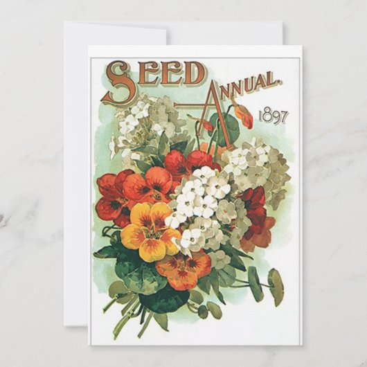 Invitation Paquet de graines de fleurs Vintages (Devant)