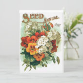 Invitation Paquet de graines de fleurs Vintages (Debout devant)