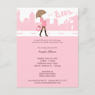 Invitation Paquet rose d'invitation de baby shower de joie