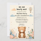 Invitation Par Animal Cub Boho Nous Pouvons Bearly Wait Baby  (Devant)