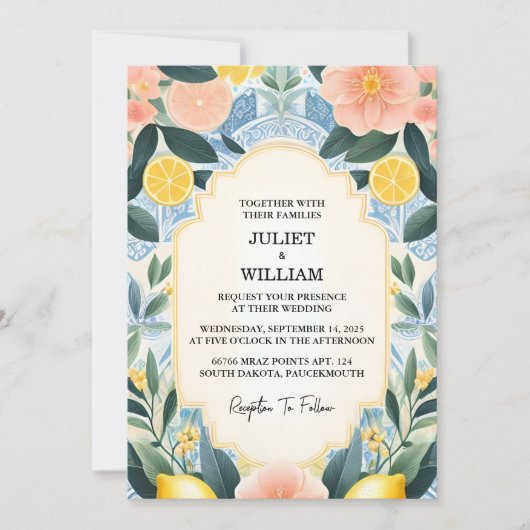 Invitation Par Arch Food Fun Fruit Lime Lemon Mariage (Devant)