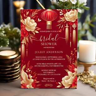 Invitation Par Asiatique Chinois Bilingue Hei Bold Fête des m