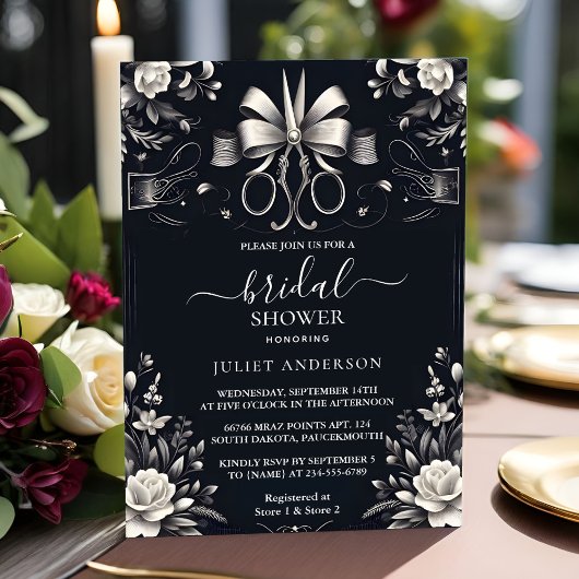 Invitation Par Banners Bows Satin Ribbon Fête des mariées de 