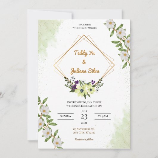 invitation par carte mariage, personnaliser (Devant)