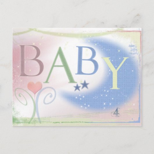 invitation par carte postale baby shower (Devant)
