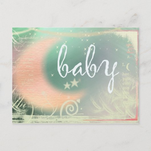 invitation par carte postale baby shower (Devant)