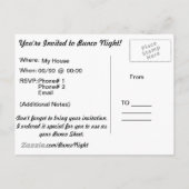 Invitation par carte postale Bunco (Dos)
