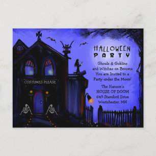 Invitation par carte postale - Maison hantée Hallo