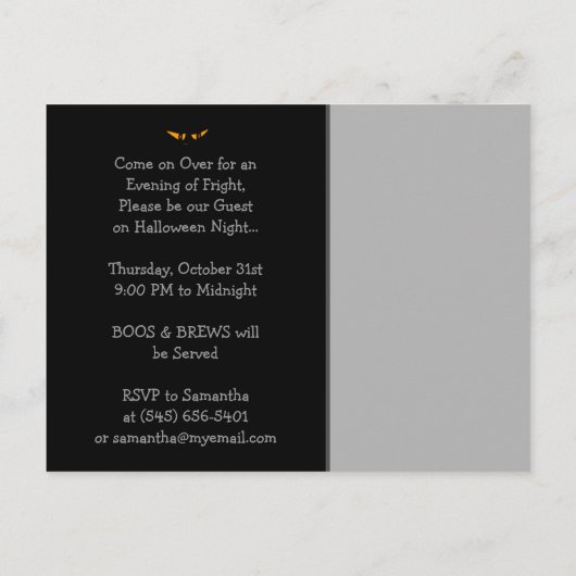 Invitation par carte postale - Maison hantée Hallo (Dos)