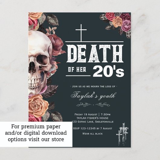 Invitation par carte postale, Mort de ses 20 ans