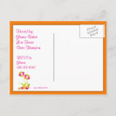 Invitation par carte postale Papillon et Baby show (Dos)