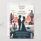 Invitation Par Desert Rodeo Retro Horse Rustique Mariage occi (Devant)