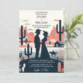 Invitation Par Desert Rodeo Retro Horse Rustique Mariage occi (Debout devant)