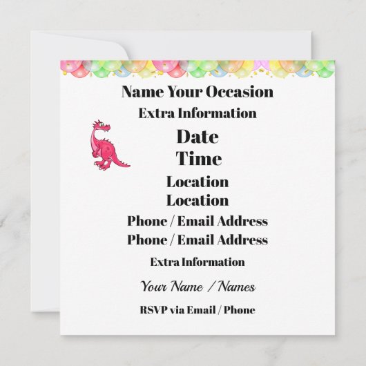 Invitation Par-dessus la colline (Dos)